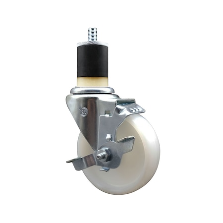 Service Caster 4'' SS Nylon Swivel 1-7/8'' Expanding Stem Caster with Brake SCC-SSEX20S414-NYS-TLB-178